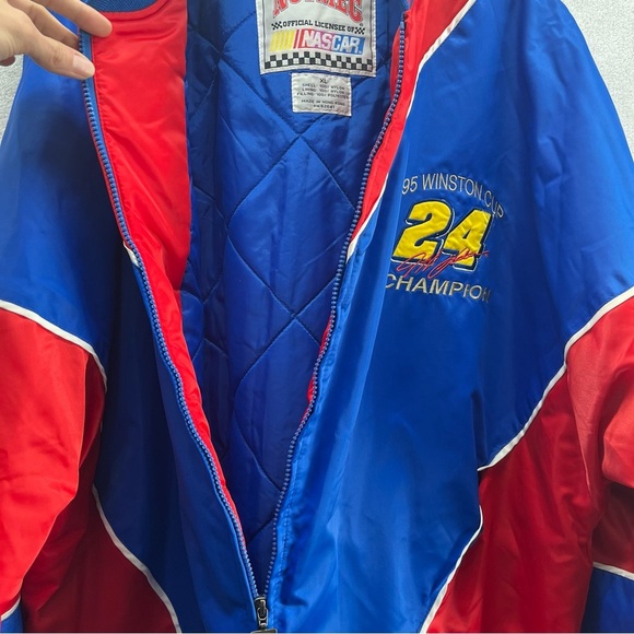 Jeff Gordon #24 Jacket 1995 Winston Cup Champion Nutmeg NASCAR Blue/Red XL - Picture 7 of 11